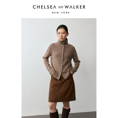 Chelsea and Walker100%羊毛设计感彩点纱毛衣冬新款内搭针织开衫