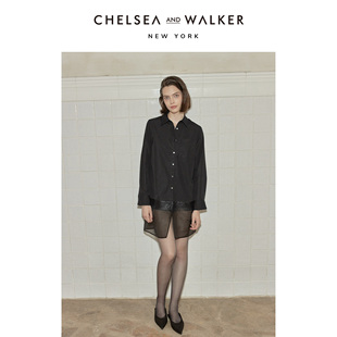 气质复古感衬衣 Walker独家原创设计感蕾丝拼纱长衬衫 Chelsea and