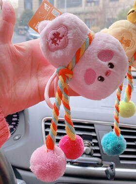 HD12413A04招桃花福禄葫芦车挂件可爱小众毛绒车钥匙扣包挂装饰女