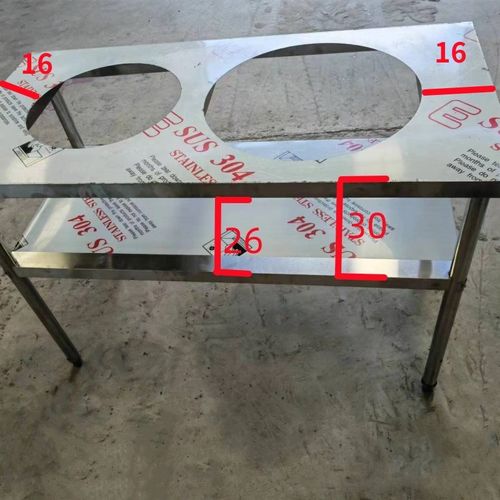 订做商用不锈钢灶台架厨房单双猛火灶架两层汤桶锅工作台保温桶架