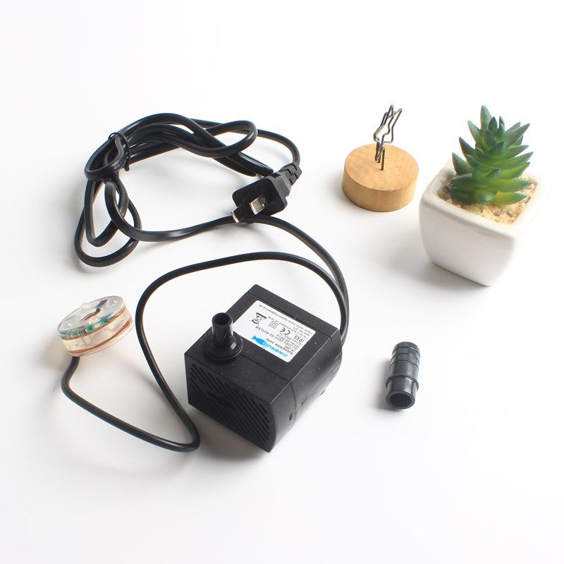 水泵带灯鱼缸增氧小型循环抽水家用迷你过滤器超静音潜水盆景流水