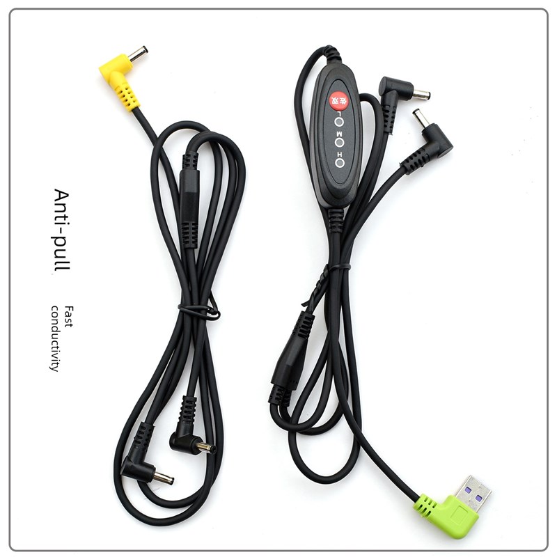 空调服装风扇连接线配件服装Dc3.8防破损USB接口通用36V三路开关