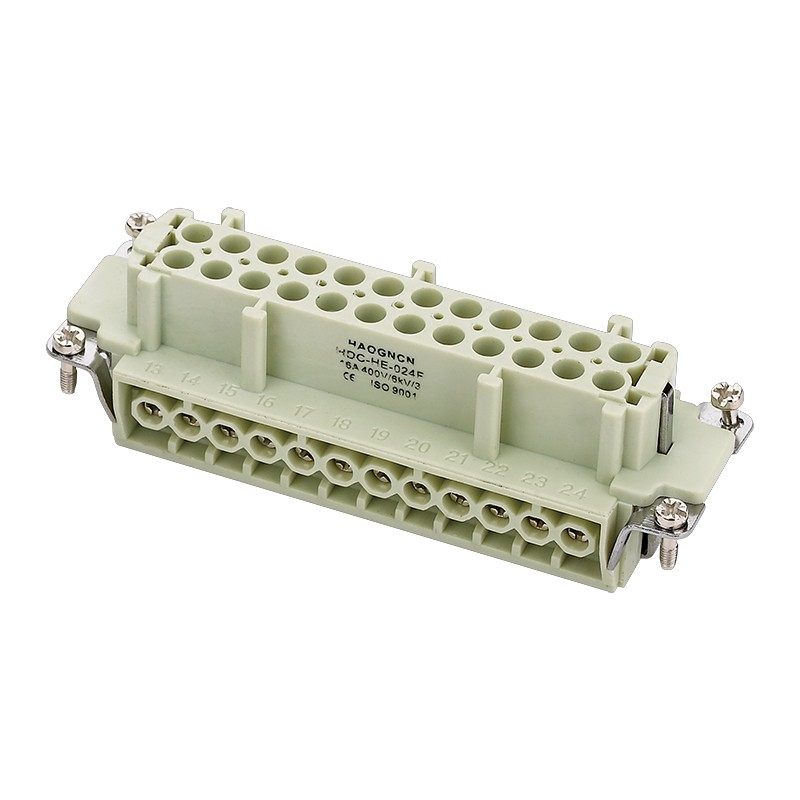 重载连接器24芯16A矩形插座HDC-HE-024-1M/F航空插头热流道接插件