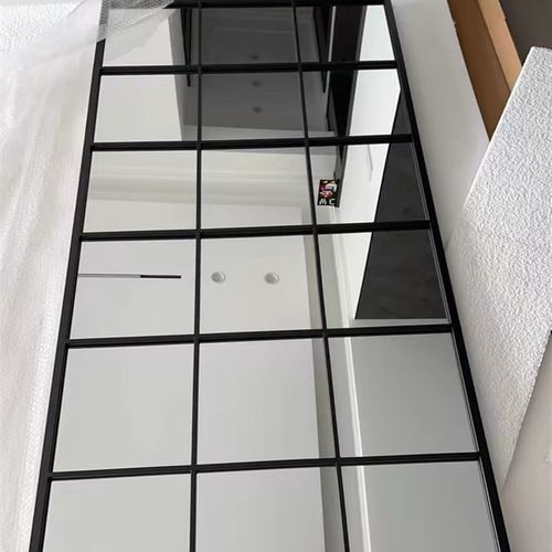 墙上装饰格子镜简约客厅壁挂贴墙全身镜落地穿衣镜子服装店试衣镜