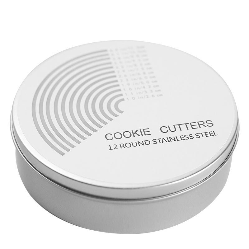 304不锈钢12头圆形光级切模蔬菜切饺子皮工具家用烘焙饼干模具