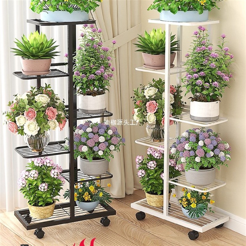 花架子客厅落f地式室内家用阳台置物架多层铁艺绿萝植物摆放花盆