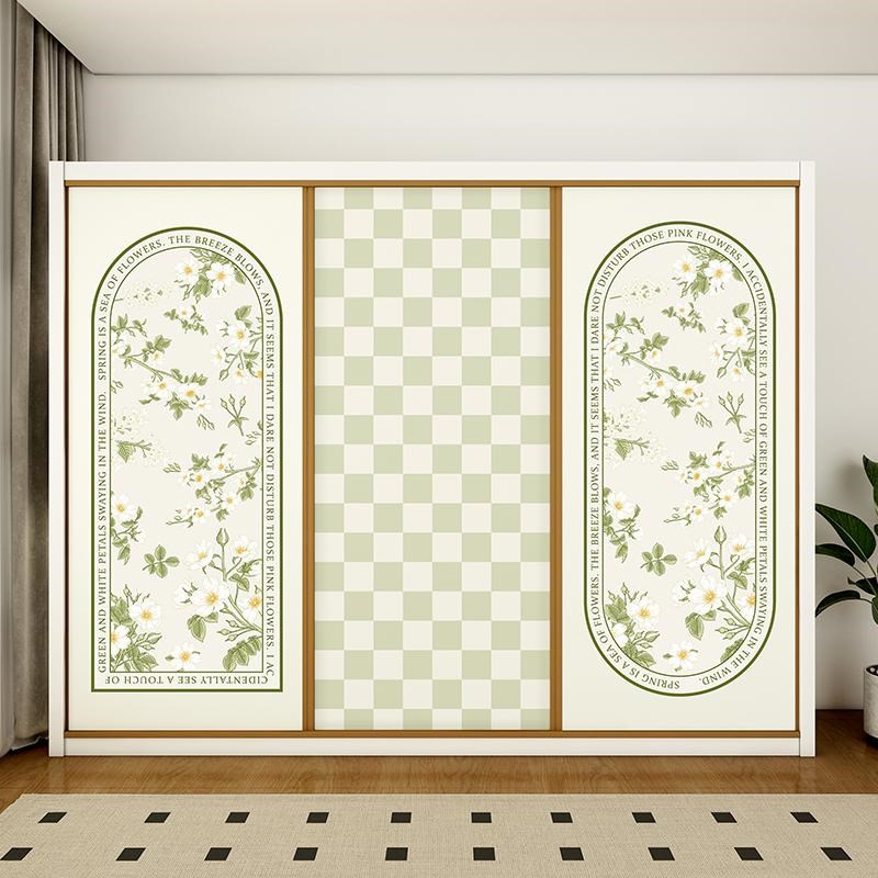 衣柜门贴纸法式小清晰浴室玻璃门贴纸卧室推拉门改造自粘贴画墙纸