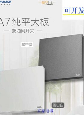 TNC天朗智能奶油风开关插座五孔10A暗装哑光86型USB超薄墙壁面板