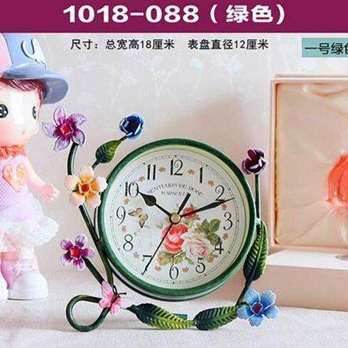 欧式静音座钟 卧室台式创意装饰钟表  客厅铁艺摆件U钟表小钟包邮
