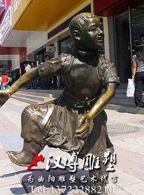 玻璃钢雕塑民族民风小品雕塑蒙古少年人物雕塑城市商业街景观雕塑