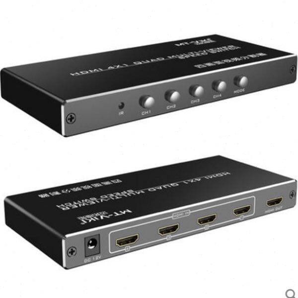 迈拓MT-SW041-B HDMI分屏器四进一出dnf搬砖画面分割器无缝同步器