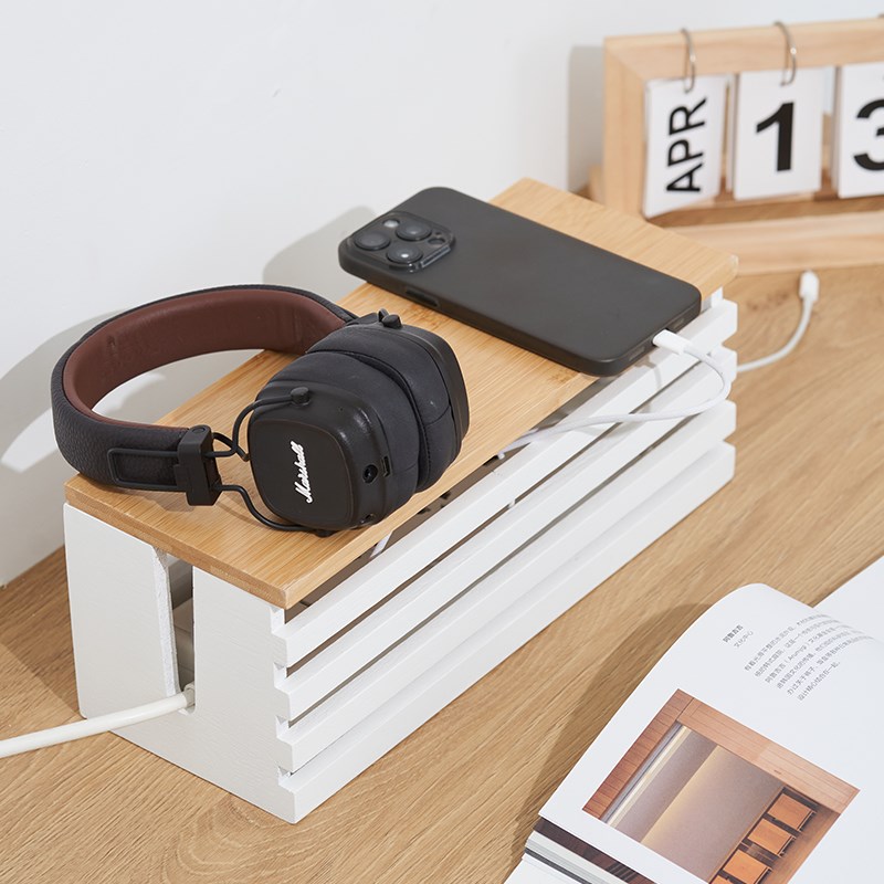 电线收纳盒插座插排充电器排插数据线遮丑整理神器家用桌面放置盒