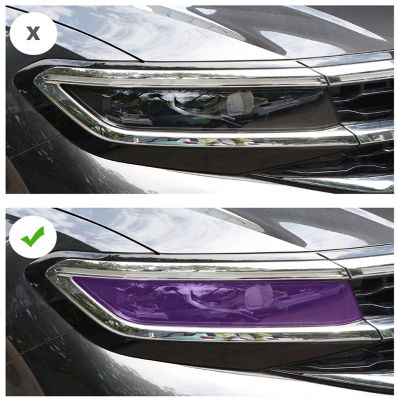 适用24款大众揽境光控变色大灯膜熏黑车灯保护贴膜黑武士改装TPU