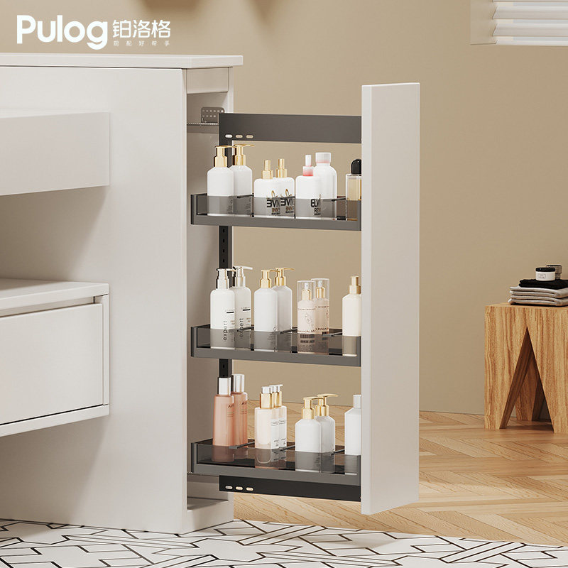 化妆室半墙拉篮浴室柜乾湿分离超窄柜抽屉式边柜S储物篮抽拉侧拉,家装主材,拉篮,淘宝优惠券,粉丝福利购,淘宝优惠卷
