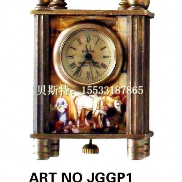 仿古董皮套微型|西洋弦仿古老式台钟钟表上古玩钟表闹钟|钟表|
