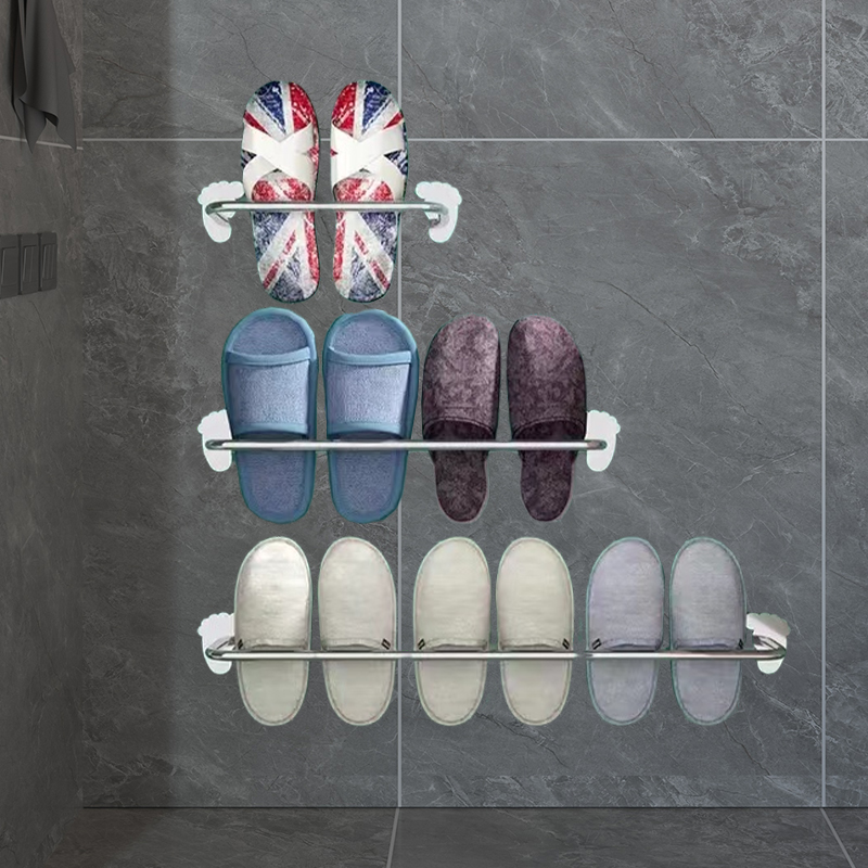 不锈钢浴室拖鞋架免打孔卫生间墙壁D挂式厕所放鞋子收纳神器置物