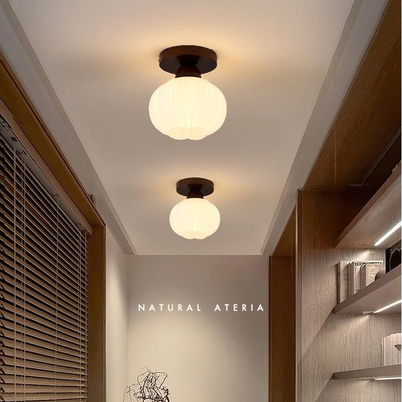 中古风吸顶灯实木田园花朵民宿过道走廊阳台Q玄关入户门厅床头灯