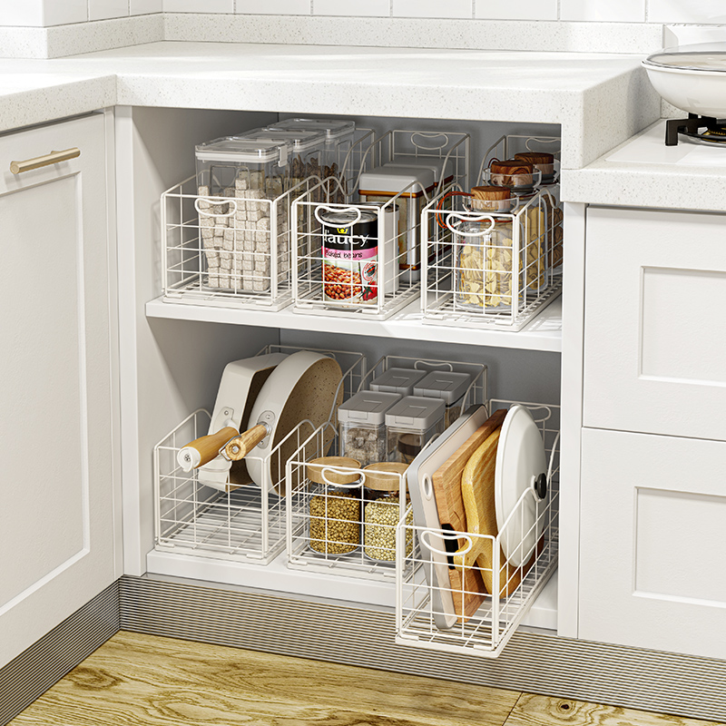 御仕家可折叠锅h具收纳筐厨房橱柜置物柜内砧板锅盖架储物篮盒锅