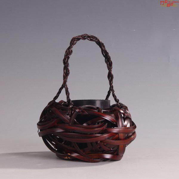 竹艺花器 花人 竹编 茶道 禅 竹 插花 花篮 复古 竹编插花器出口