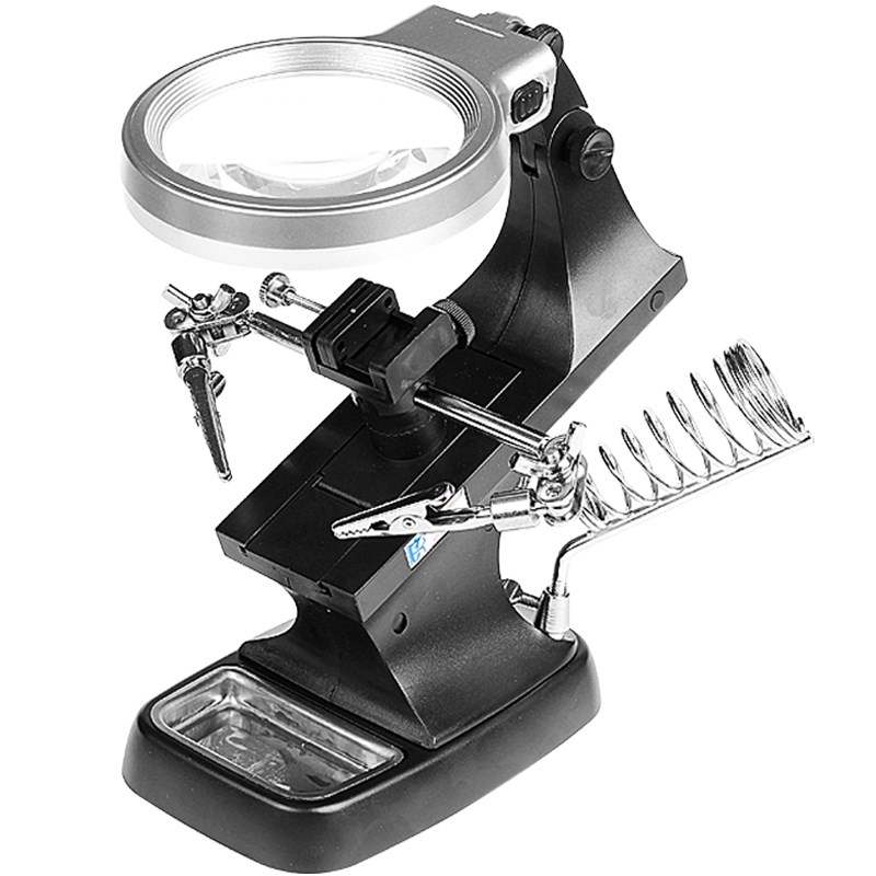 台式电子维修微雕放大镜带灯高清倍电路板焊接专用手机表随身携带