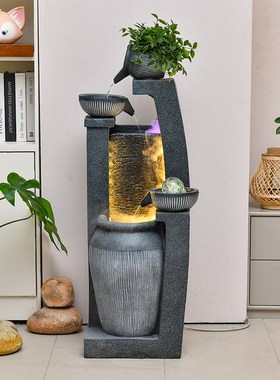 欧式流水摆件循环水生财客厅加湿器山水景观简约现代假山喷泉造景