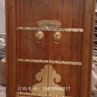 中式仿古大门纯铜配件兽头拉环大门泡钉插栓装饰如意角花直条压条