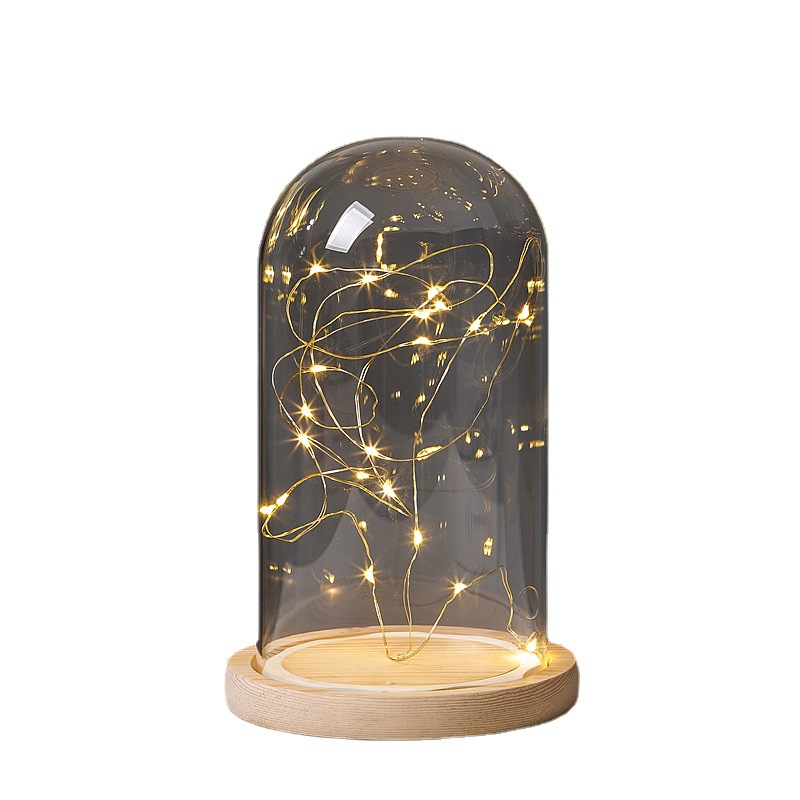 新款永生花玻璃罩防尘圆球罩手办摆件EVA防脱落卡扣灯串底带胶圈