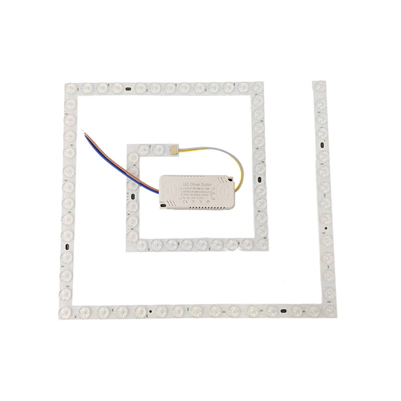 全光谱吸顶灯led灯板三色调光灯芯护眼灯珠回形透镜光源替换灯条