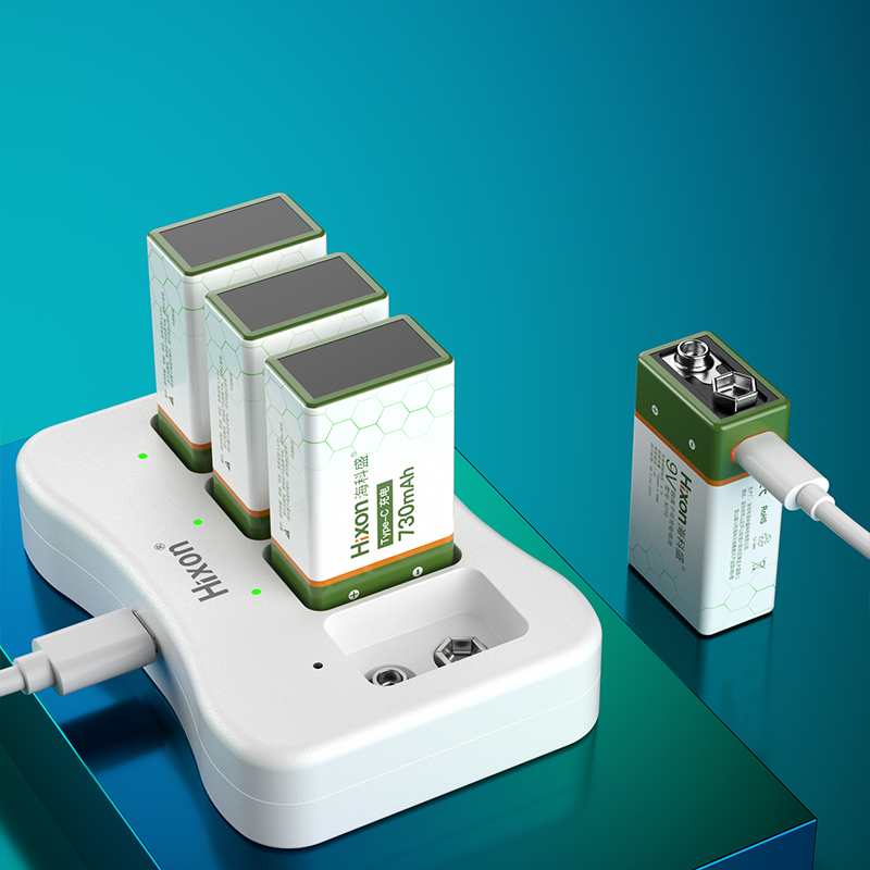 9V可充电电池万用电表6f22方块USB锂电池吉他9号探测仪麦克风叠层