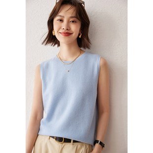 24秋冬新款 套头无缝坎肩宽松软糯百搭针织打底 100纯山羊绒女无袖