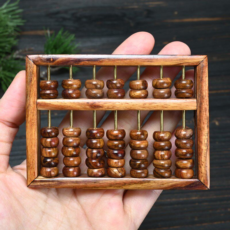 海南黄花梨小算盘实木文玩摆件木质工艺品珠心海黄迷你小算盘