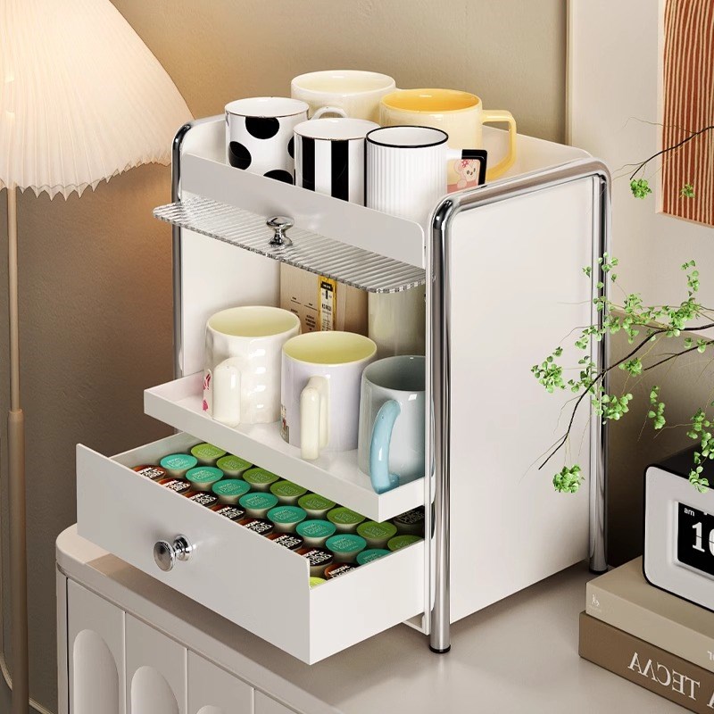 防尘水杯架桌面茶包茶具储物盒柜水吧台面咖啡器具杯子收纳置物架