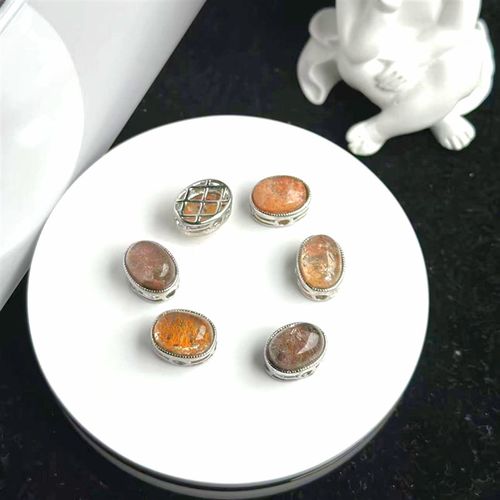 银饰镶嵌天然花幽灵颗颗有景物可以DIY提溜手链项链戒指价格优惠