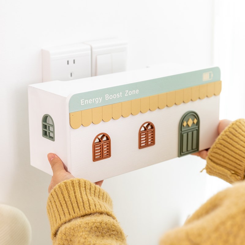 阿楹 插排电线外露遮丑电视机顶盒隐藏收纳神器插座置物架墙装饰