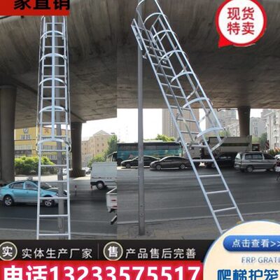直梯国标爬梯护笼镀锌钢爬梯护笼检修消防外墙 平台支持来图定制