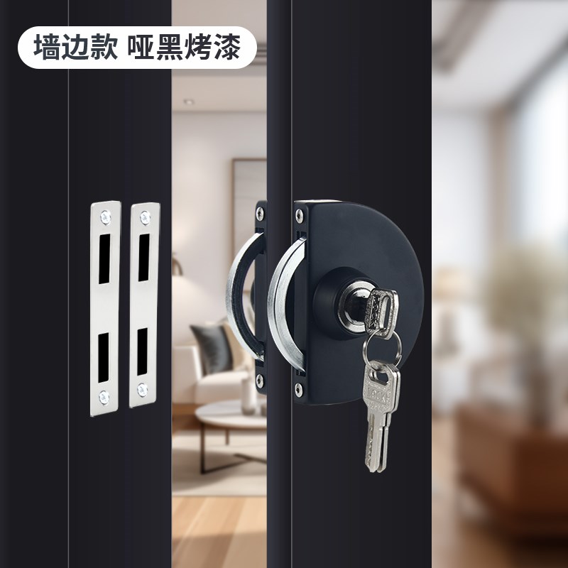 有框玻璃门锁不锈钢铝合金门木门单门双开门推拉移门Y专用趟钩锁