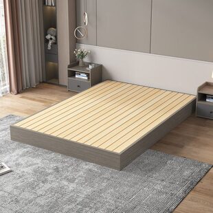 榻榻米床家用卧室实木床简约现代无床头排骨架床架子日式落地矮床
