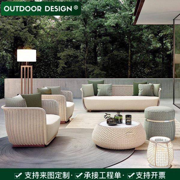 户外沙发庭院露天露台室外防水组合阳光样板房架空层高端藤编家具,住宅家具,户外沙发,淘宝优惠券,粉丝福利购,淘宝优惠卷
