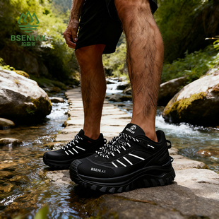 柏森莱远征登山鞋男厚底增高透气户外强抓地力越野徒步鞋防滑耐磨