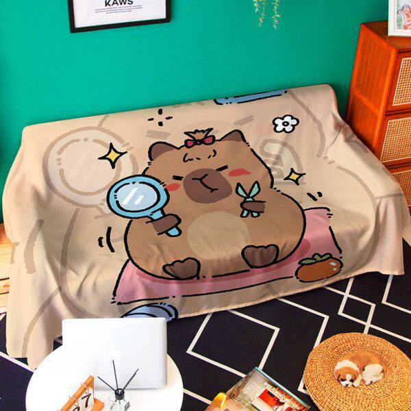 卡皮巴拉全盖沙发巾卡通可爱防滑防尘沙发垫坐垫单双人沙发套罩