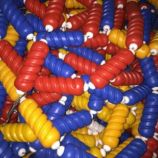 泳池泳道线分水线比赛线分道线 6公分螺旋型25米50米钢丝绳带挂勾