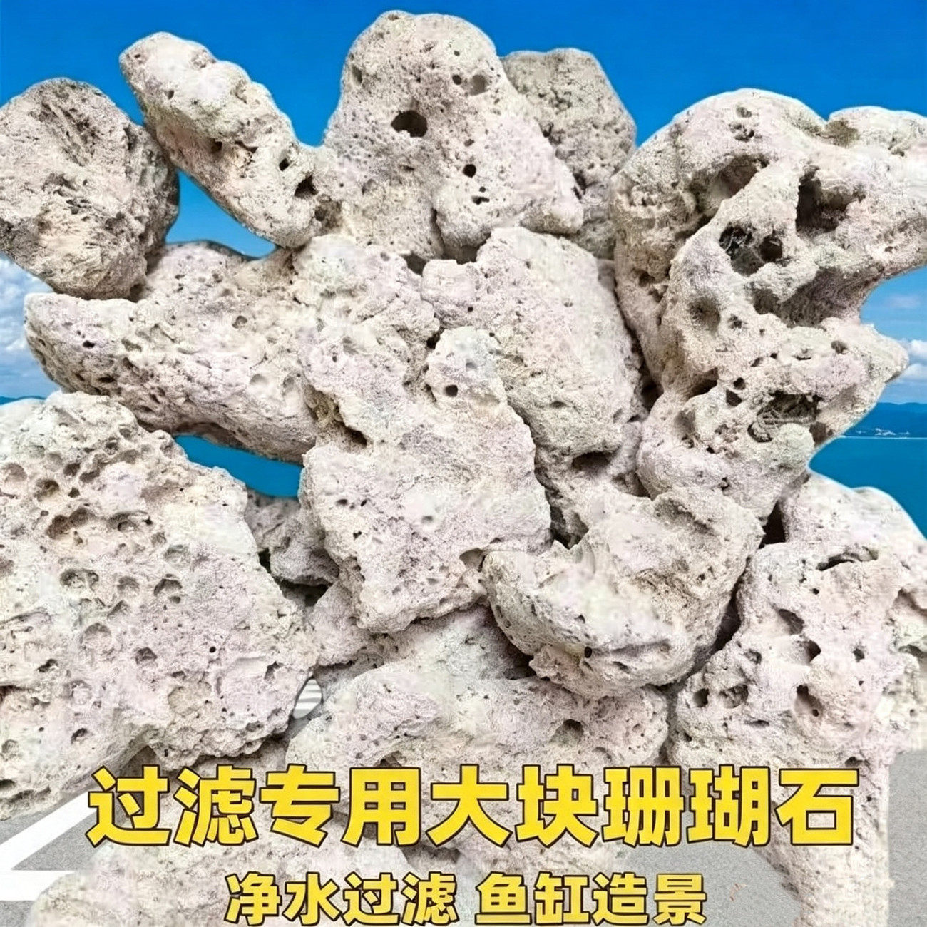 纯天然珊瑚石鱼缸鱼池净水滤材
