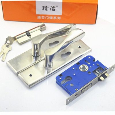 〖SJ733〗不锈钢大50房间门锁 155孔距200mm长 木门锁510-01