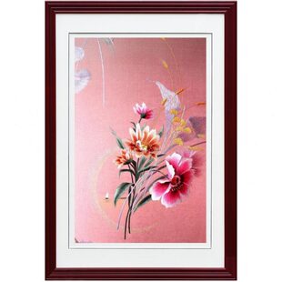 牡丹草刺绣精品 饰品 纯手工四丝精品成品绣 客厅餐厅书房精美装