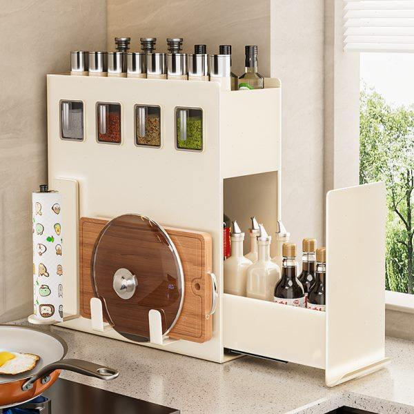 束丰厨房台面置物架橱柜收纳抽屉式调味料多功能一体免打孔极窄柜,厨房/烹饪用具,厨房抽屉置物架,淘宝优惠券,粉丝福利购,淘宝优惠卷
