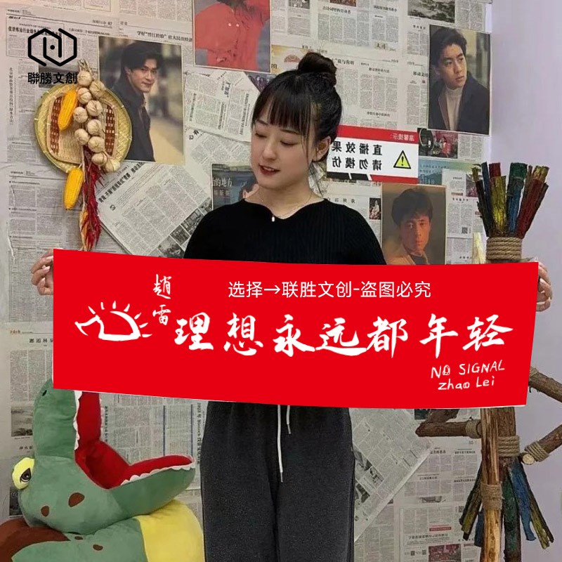 赵雷手幅三角巾旗草莓音乐节明星周边G演唱会迷笛手拉横幅应援旗