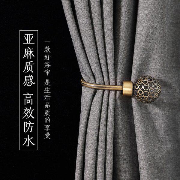 卫生间浴帘防水加厚防霉涤纶布浴室隔断帘洗澡遮挡帘子布淋浴门帘