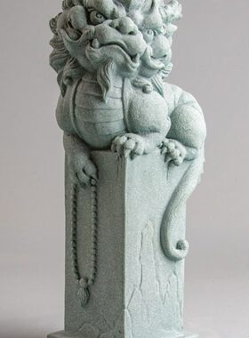 纳送礼鱼缸假山面创意逗兽记麒麟装饰办公室桌动物茶宠摆件造景福