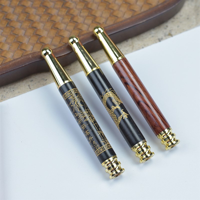 循环型粗a中细三用楠木烟嘴可拆卸清洗滤芯烟具酸枝直杆木质净烟