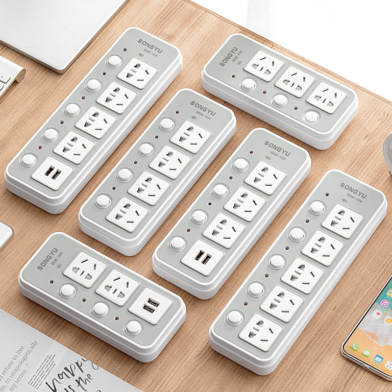 独立开关自接线插座面板多孔无线插排插线板带USBV多用功能不带线